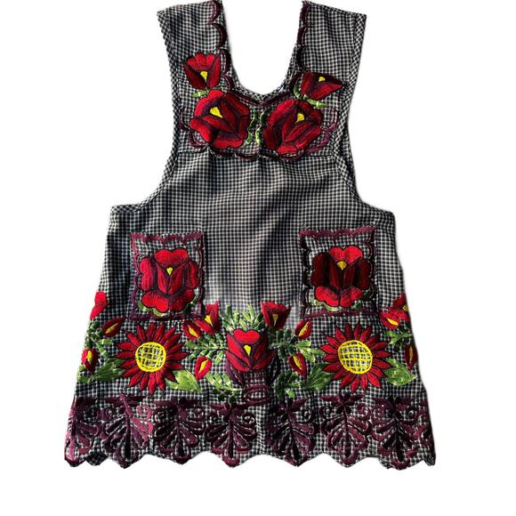Mexican Folkloric apron embroidered  one of a kind mexico todo corazon - Picture 6 of 9